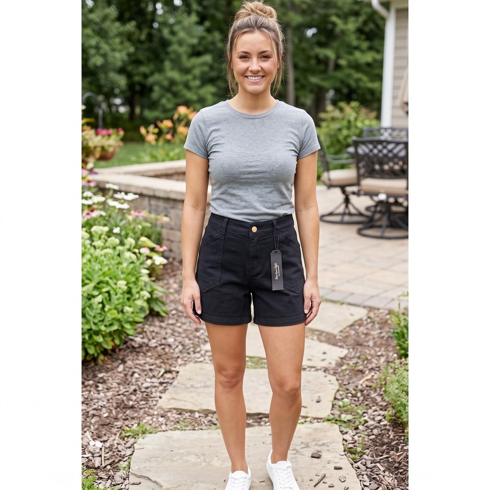 NWT Unionbay Black Denim Shorts Cutoff Raw‎ Hem Distressed 12